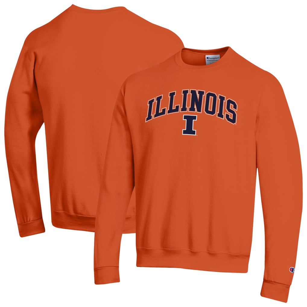  Illinois Fighting Illini Champion Arch Over Logo Pullover Sweatshirt - Orange